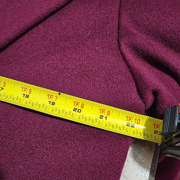 Vintage Alorna Wool Coat Womens Large Burgundy Double Breasted Super Fina - Picture 6 of 6